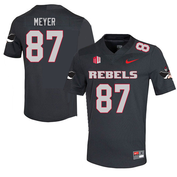 Men #87 Adam Meyer UNLV Rebels College Football Jerseys Sale-Charcoal - Click Image to Close